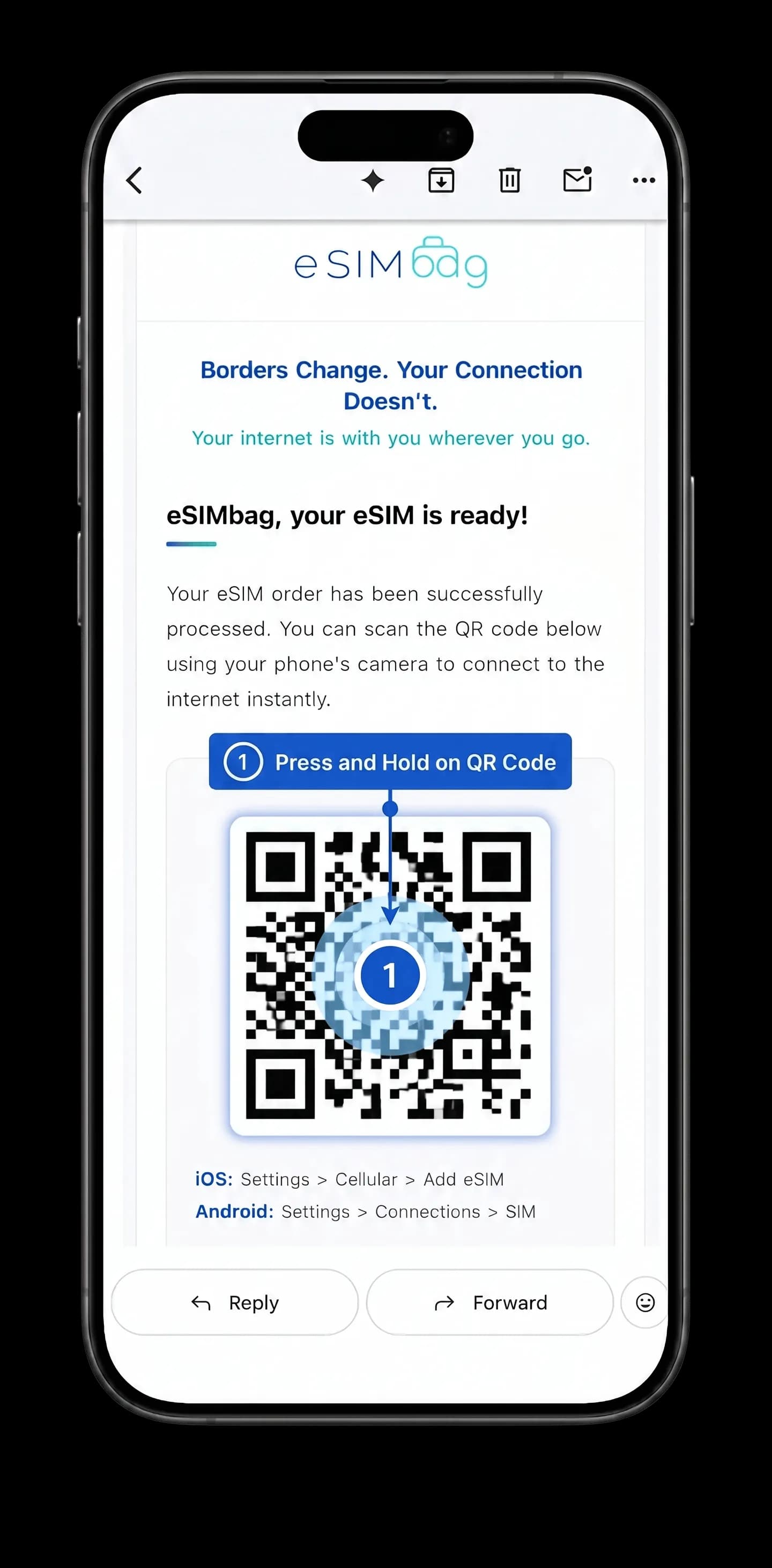Press and Hold the QR Code