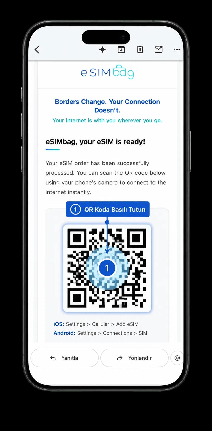 QR Kodun Üzerine Basılı Tutun